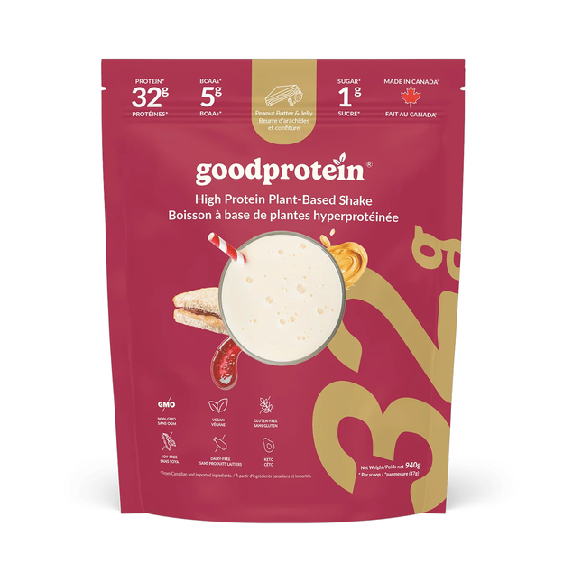 goodprotein - High Protein Plant-Based Shake, Peanut Butter & Jelly | 940 g