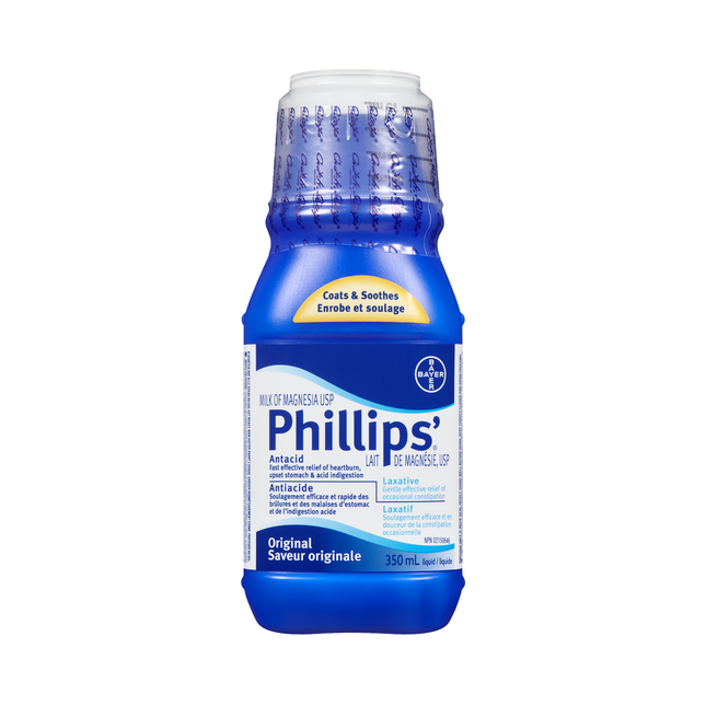 Lait de magnésie antiacide/laxatif original de Phillips | 350 ml
