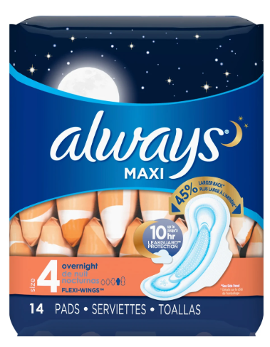 Serviettes Always Maxi - Nuit - Taille 4 | 14 tampons