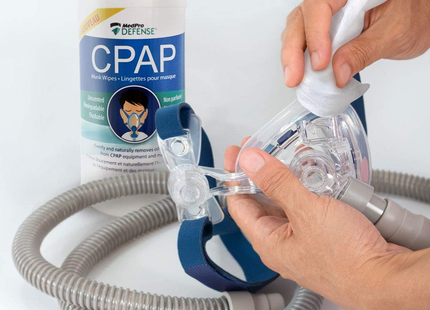 MedPro Defense - Lingettes nettoyantes pour masques CPAP et nébuliseurs | 62 lingettes