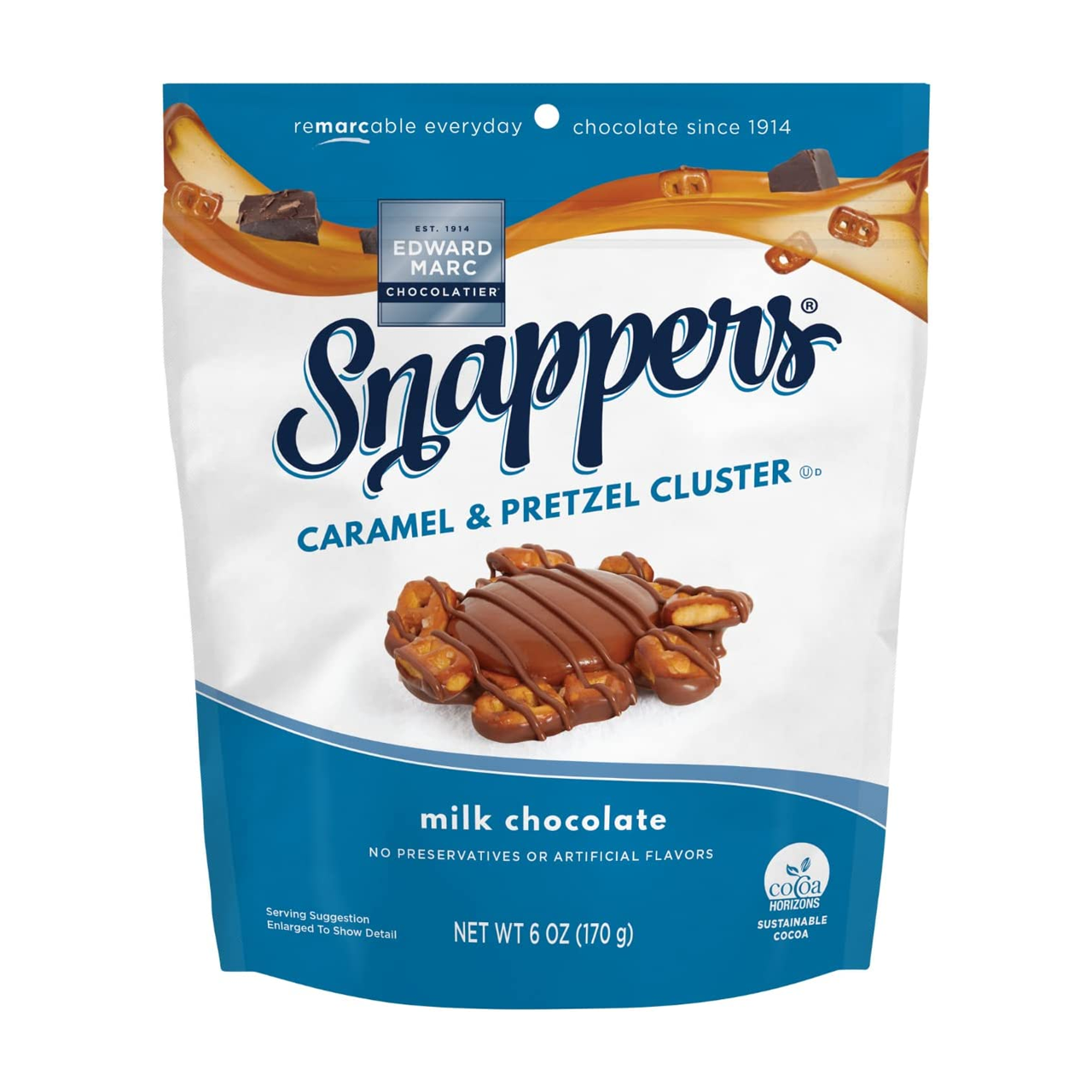 Snappers - Caramel & Pretzel Cluster - Milk Chocolate | 170g – White ...