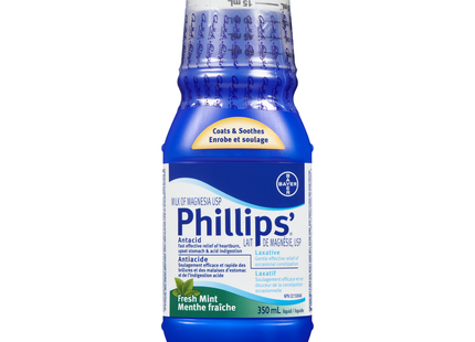 Lait de magnésie antiacide/laxatif Phillips, menthe fraîche | 350 ml
