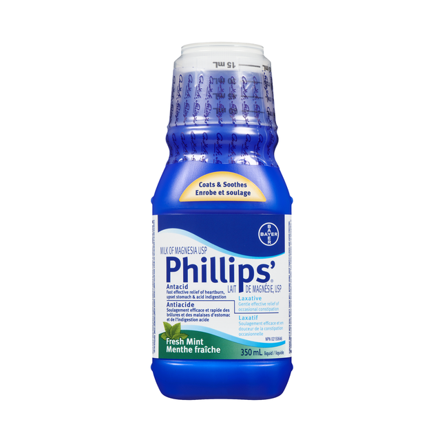 Lait de magnésie antiacide/laxatif Phillips, menthe fraîche | 350 ml