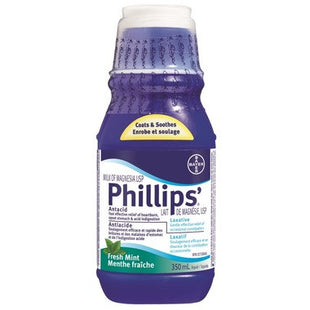 Phillips' Milk of Magnesia Antacid/Laxative - Fresh Mint | 350 mL