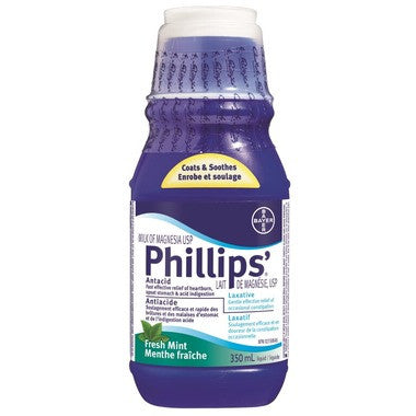 Phillips' Milk of Magnesia Antiacide/Laxatif - Menthe fraîche | 350 ml