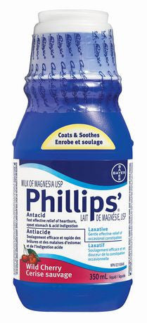 Phillips' Milk of Magnesia Antiacide/Laxatif - Cerise sauvage | 350 ml