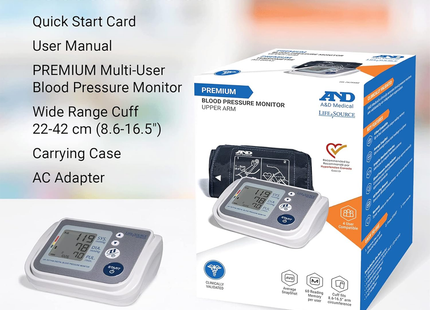 A&D Medical LifeSource - Multi-User Blood Pressure Monitor Upper Arm