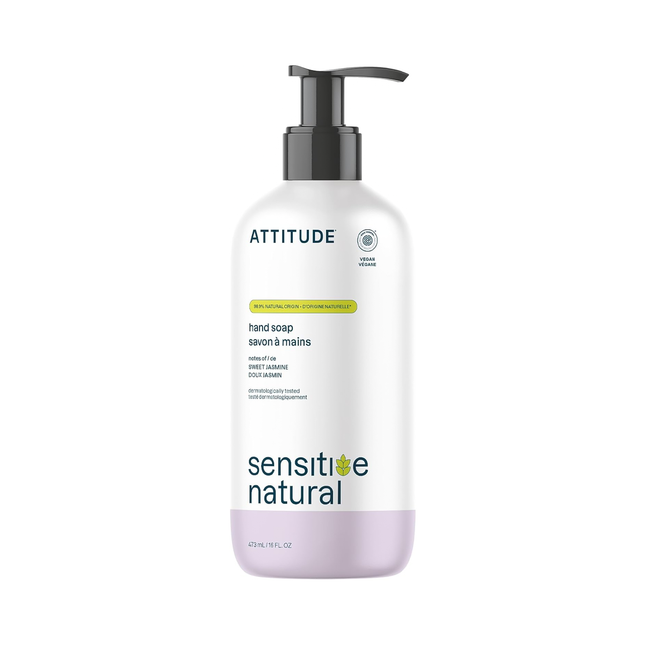 Attitude - Sensitive Natural Liquid Hand Soap, Sweet Jasmine | 473 mL