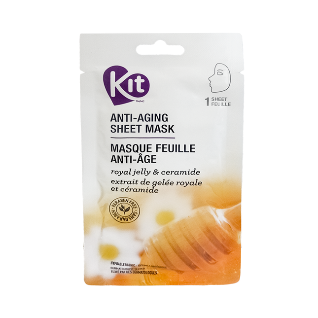 Kit - Masque en tissu anti-âge, gelée royale et céramide | 1 feuille
