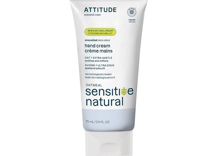 Attitude - Daily Moisturizing Hand Cream, Unscented With Oatmeal | 75 mL
