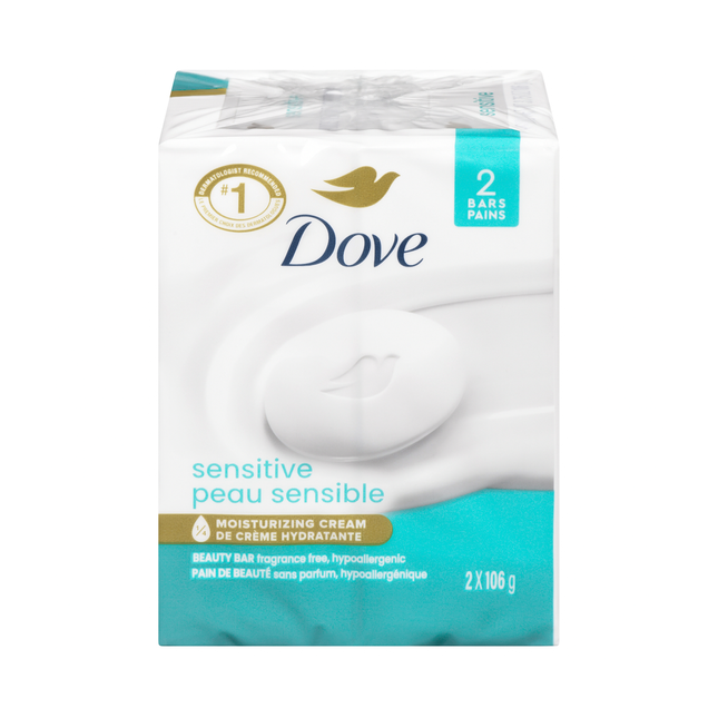 Dove - Sensitive Skin Fragrance Free Beauty Bar | 2 x 106 g