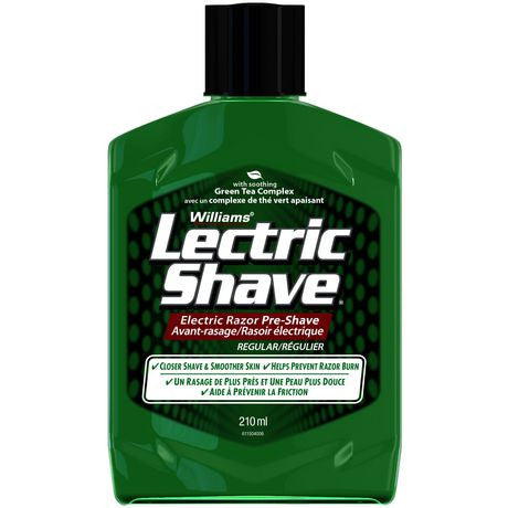 Williams Lectric Shave - Electric Razor Pre-Shav with soothing Green Tea Complex | 210 ml