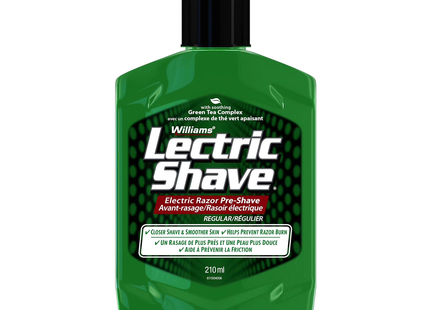 Williams Lectric Shave - Electric Razor Pre-Shave with Soothing Green Tea Complex | 210 mL