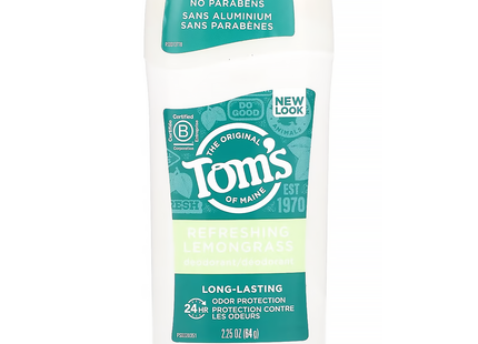Tom's of Maine - Natural Long Lasting Refreshing Lemongrass Deodorant | 64 g