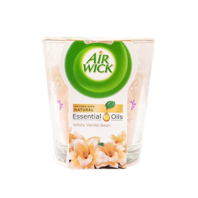 Air Wick - Essential Oils Candle, White Vanilla Bean | 105 g
