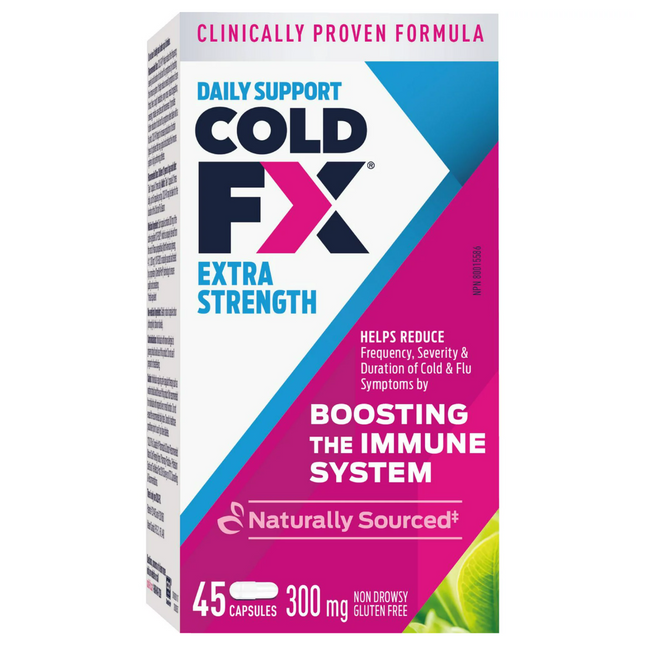 Cold-FX - Capsules de soutien quotidien extra-fortes contre la toux et le rhume | 45 Gélules