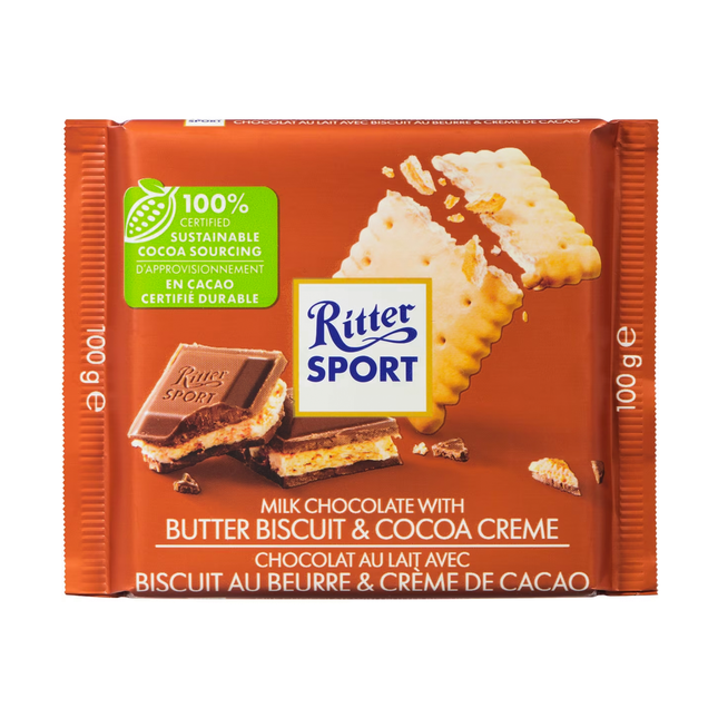 Ritter Sport - Milk Chocolate with Caramel Crème and Butter Biscuit | 100 g