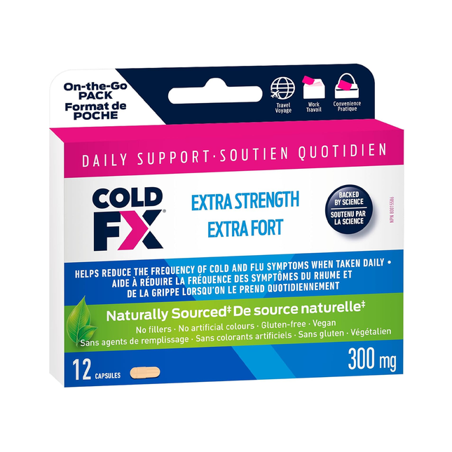 Cold-FX - Capsules extra fortes pour soulager la toux et le rhume | 12 gélules