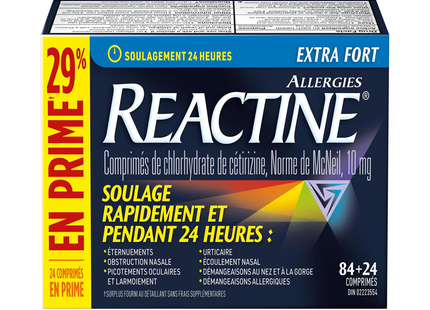Reactine - Extra Strength Allergy Relief Tablets 10 mg | 84+24 Tablets