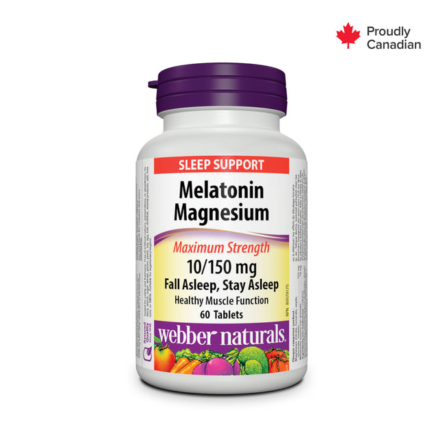 Webber Naturals - Mélatonine magnésium 10/150 mg | 60 comprimés