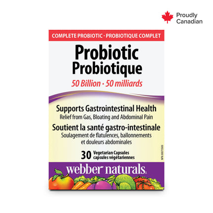 Webber Naturals - Supplément de 50 milliards de probiotiques | 30 Gélules Végétales