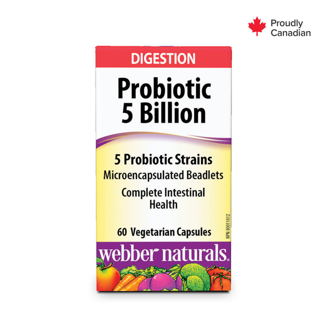 Webber Naturals - Probiotique 5 milliards | 60 gélules végétariennes