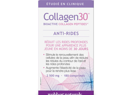 Webber Naturals - Collagen30 Bioactive Collagen Peptides - Anti-Wrinkle | 180 Tablets