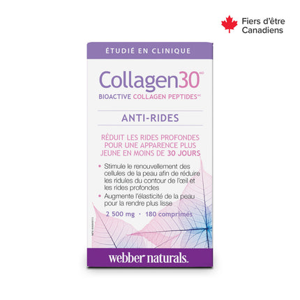 Webber Naturals - Peptides de collagène bioactifs Collagen30 - Anti-rides | 180 comprimés
