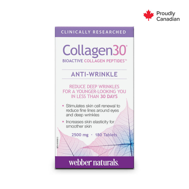 Webber Naturals - Peptides de collagène bioactifs Collagen30 - Anti-rides | 180 comprimés