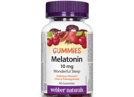 Webber Naturals - Melatonin Gummies 10 mg - Cherry Pomegranate | 60 Gummies