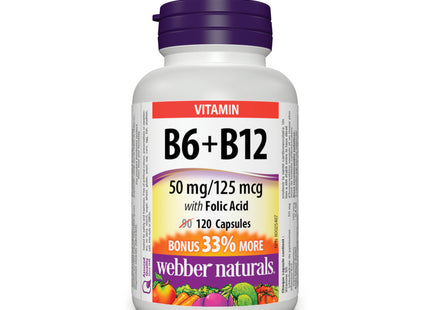 Webber Naturals - B6 + B12 with Folic Acid | 120 Capsules