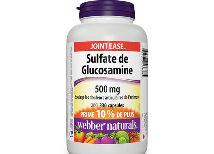 Webber Naturals - Glucosamine Sulfate - 500 mg | BONUS 300+30 Capsules