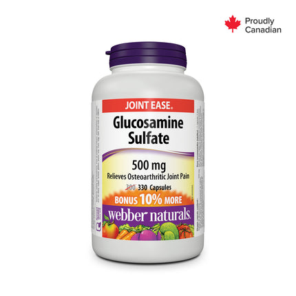 Webber Naturals - Sulfate de glucosamine - 500 mg | BONUS 300+30 Gélules