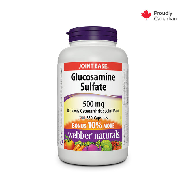 Webber Naturals - Glucosamine Sulfate - 500 mg | BONUS 300+30 Capsules