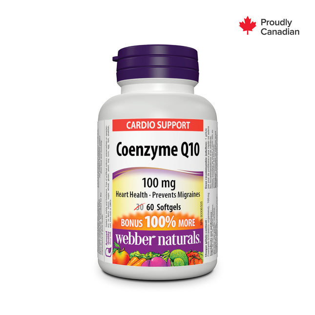 Webber Naturals - Coenzyme Q10 - 100 mg | BONUS 30+30 Softgels