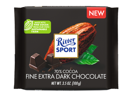 Ritter Sport - Fine Extra Dark Chocolate 70% | 100 g