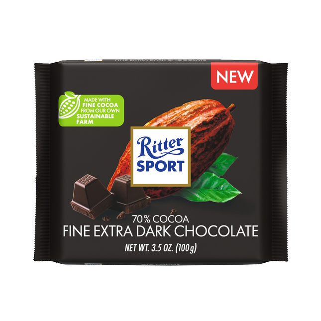 Ritter Sport - Fine Extra Dark Chocolate 70% | 100 g