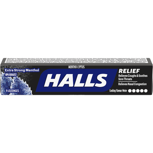 Halls - Soulagement - Menthol Extra Fort | 9 pastilles