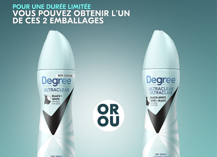 Degree - Ultraclear Black + White Anti-Stain 72H Antiperspirant Dry Spray | 107 g