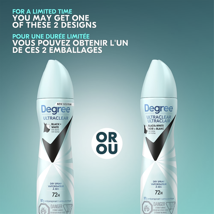 Degree - Ultraclear Black + White Anti-Stain 72H Antiperspirant Dry Spray | 107 g