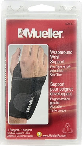 Mueller - Support de poignet enveloppant – Convient aux poignets droit et gauche – Taille unique | 1 support de poignet réglable – Modèle n° 6290C.