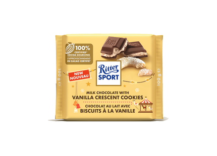 Ritter Sport - Milk Chocolate With Vanilla Crescent Cookies | 100 g