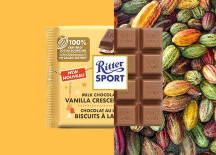 Ritter Sport - Milk Chocolate With Vanilla Crescent Cookies | 100 g