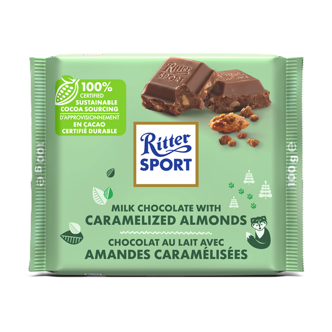 Ritter Sport - Chocolat au lait aux amandes caramélisées | 100 g