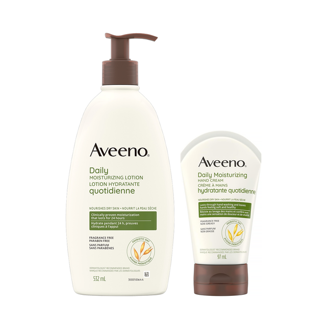 Aveeno - Daily Moisturizing Lotion + Hand Cream for Dry Skin Set | 532 mL + 97 mL