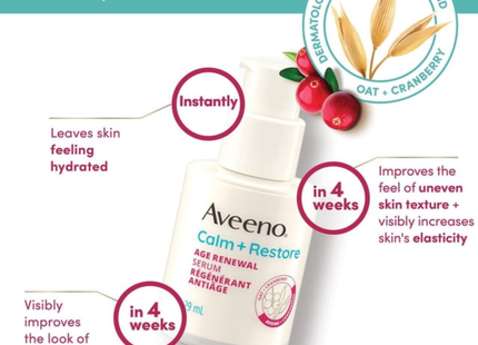 Aveeno - Sérum Régénération Anti-Âge Calm + Restore | 29 mL