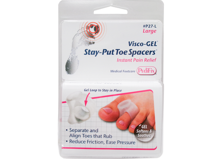 Pedifix Visco-Gel Stay-Put Toe Spacers | Large