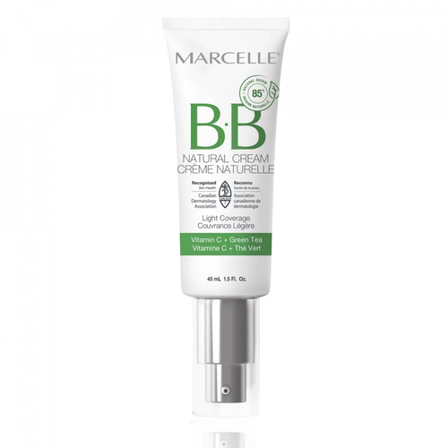 Marcelle - BB Crème Naturelle pour Tous Types de Peau - Couvrance Légère - avec Vitamine C et Thé Vert - Hypoallergénique | 45 ml