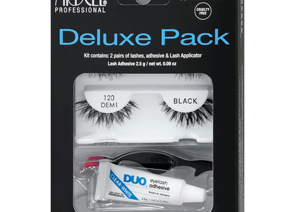 Ardell - Kit de cils Deluxe Pack - Demi 120 - Noir | 2 paires de cils – Adhésif et applicateur de cils