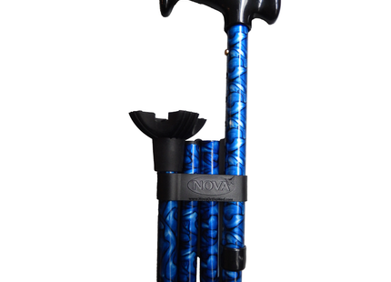 Card Health Cares - Folding Travel Cane | Blue Waves